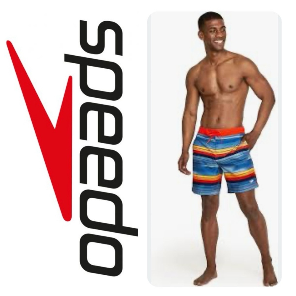 Speedo Striped Swim Trunks